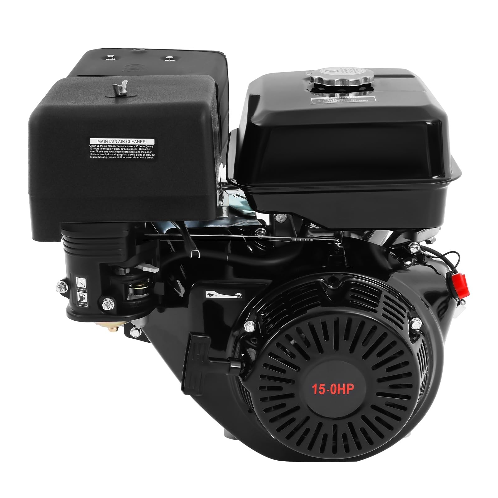 4-Stroke 420cc 15HP OHV Horizontal Shaft Gas Engine Recoil Start Go Kart Motor