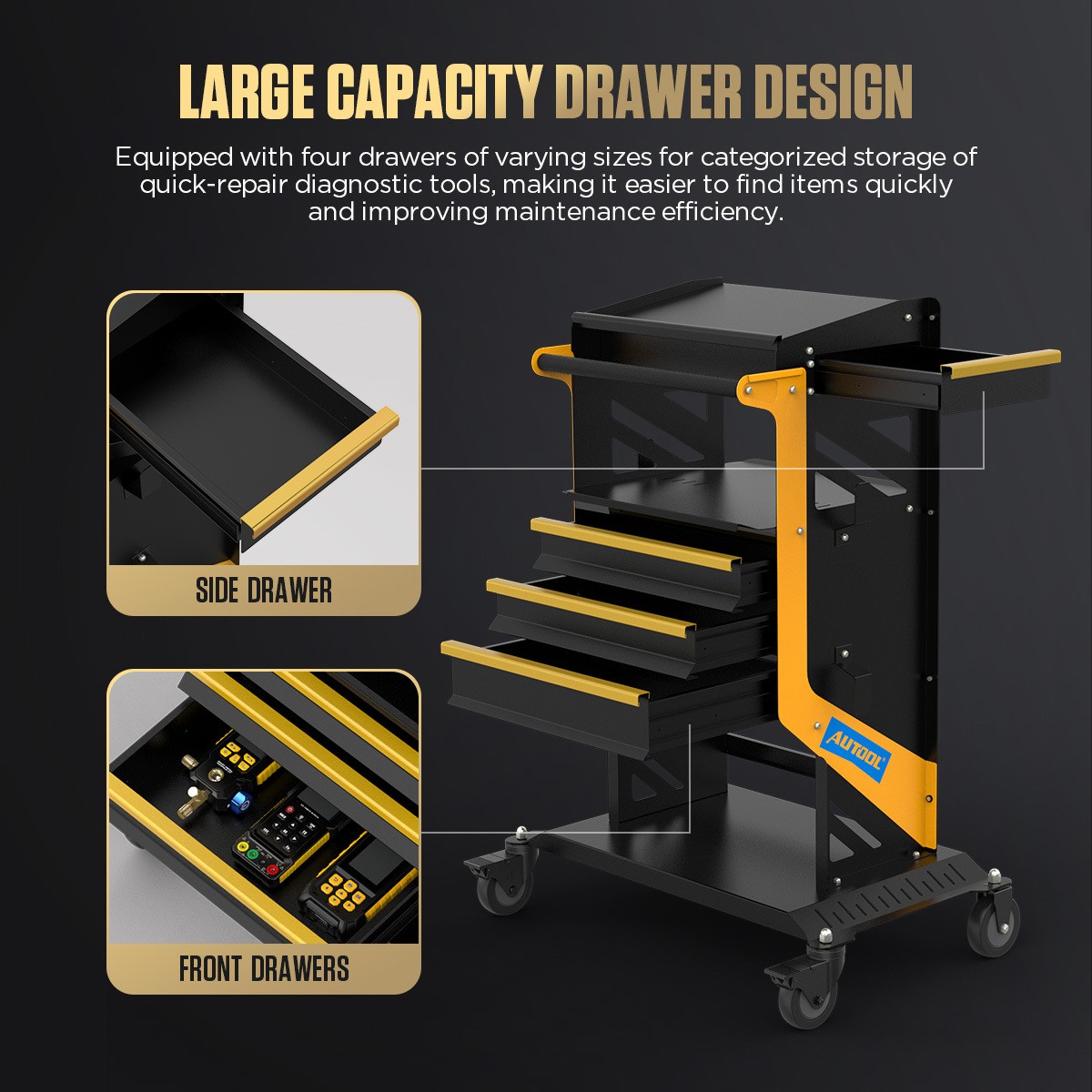 Rolling Tool Storage Heavy Duty Garage Trolley Workshop Diagnostic Service Cart