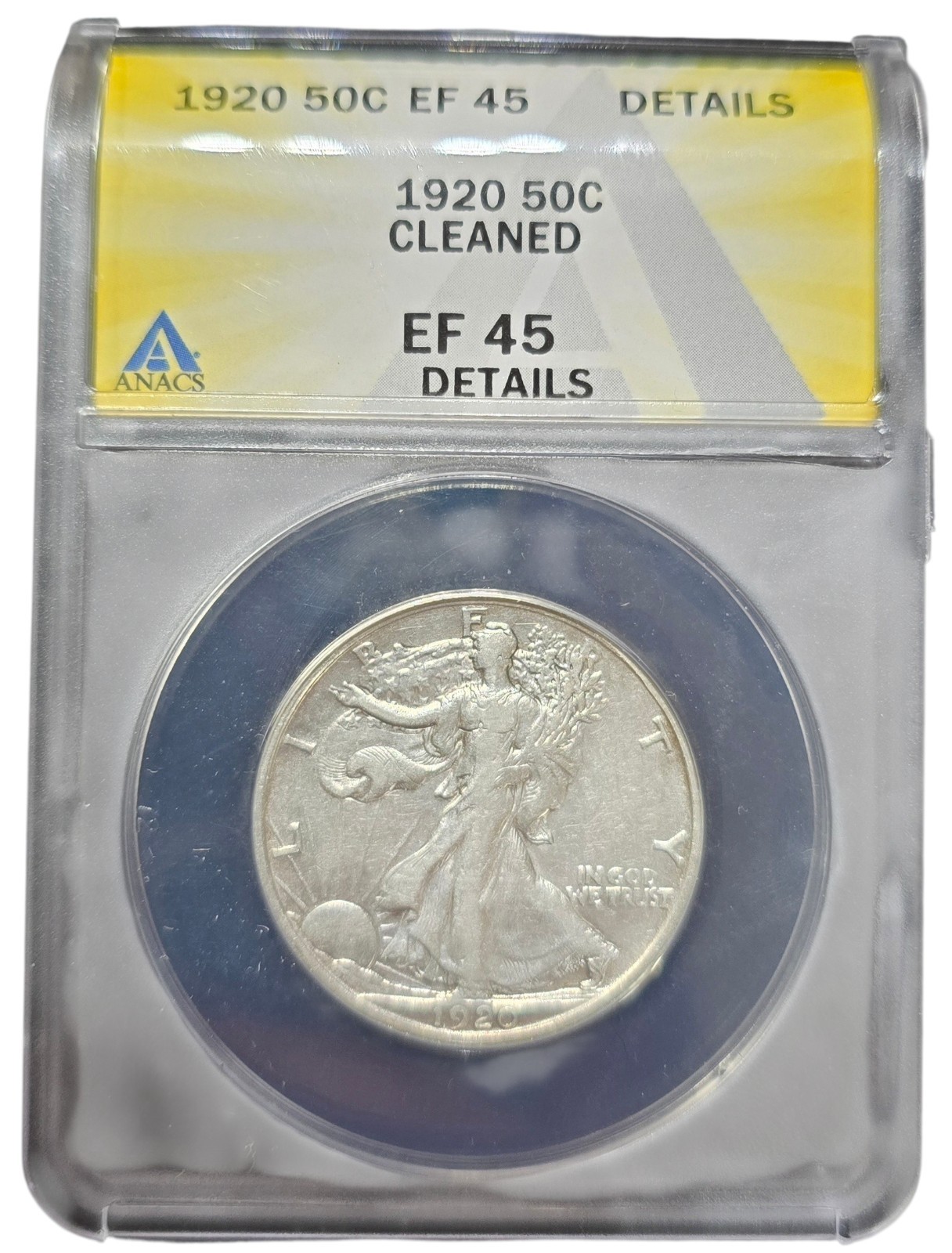 1920 Walking Liberty Half Dollar EF 45 Details ANACS
