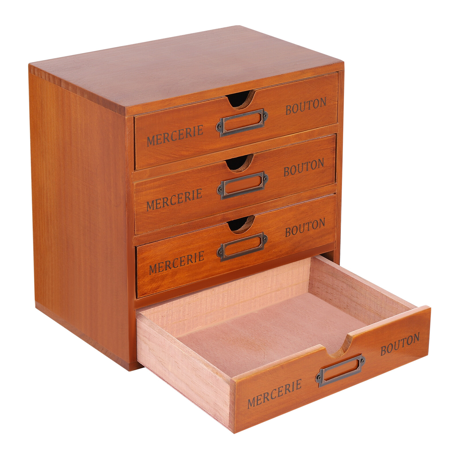 4PCS Wooden Storage Box 16 Drawers Wooden Desktop Organizer Tabletop