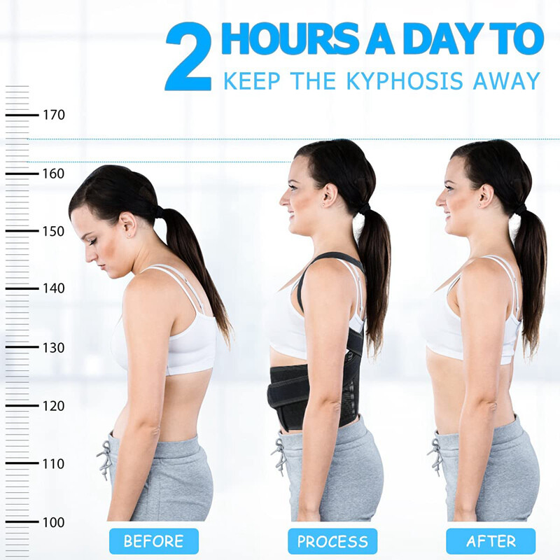 Adjustable Posture Corrector Low Back Support Shoulder Brace Belt for Men Women
