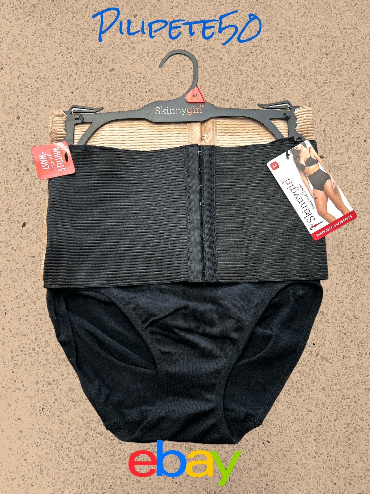SKINNYGIRL SHAPER 2 PCK ELASTIC BAND HOOK&EYE BRIEFS~WHITTLE YOUR WAIST~SG7614~M