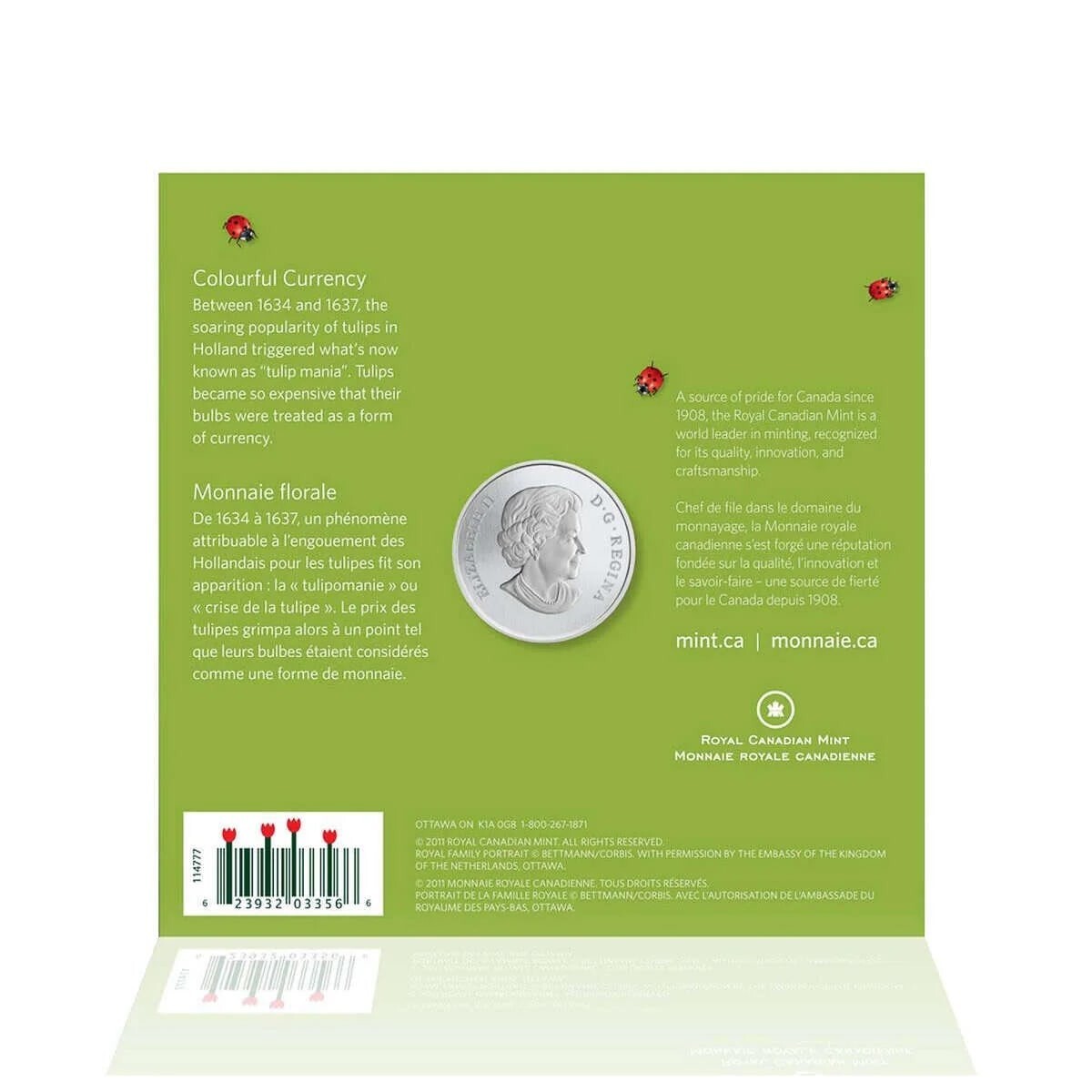 2011 Canada 25c Tulip with Ladybug - Colored Coin