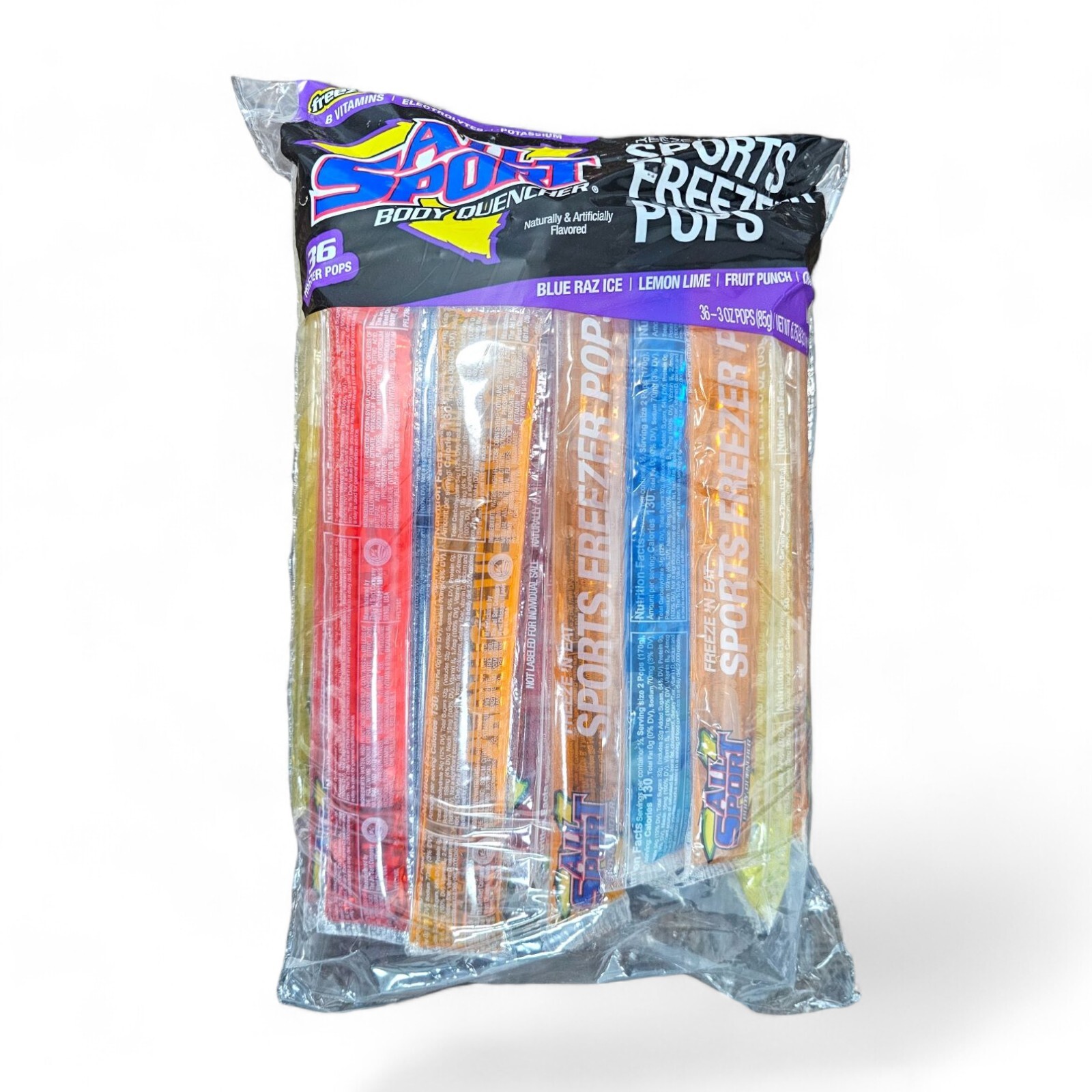 All Sport Hydration Freezer Pops, 36 CT (Variety Pack)