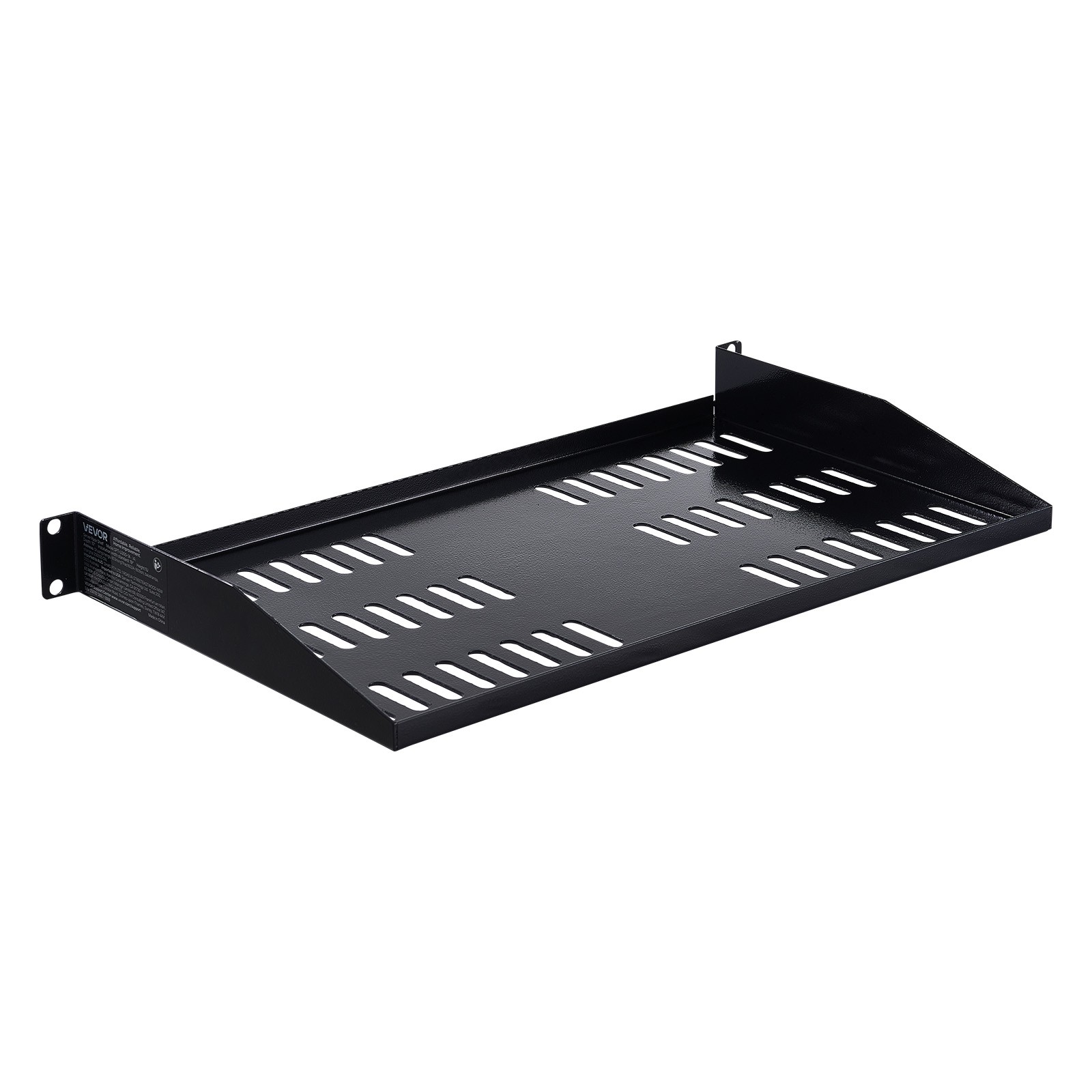 VEVOR 1U Server Rack Shelf 4 PCS 10 in Depth Vented Wall Rack Mount Shelf Tray