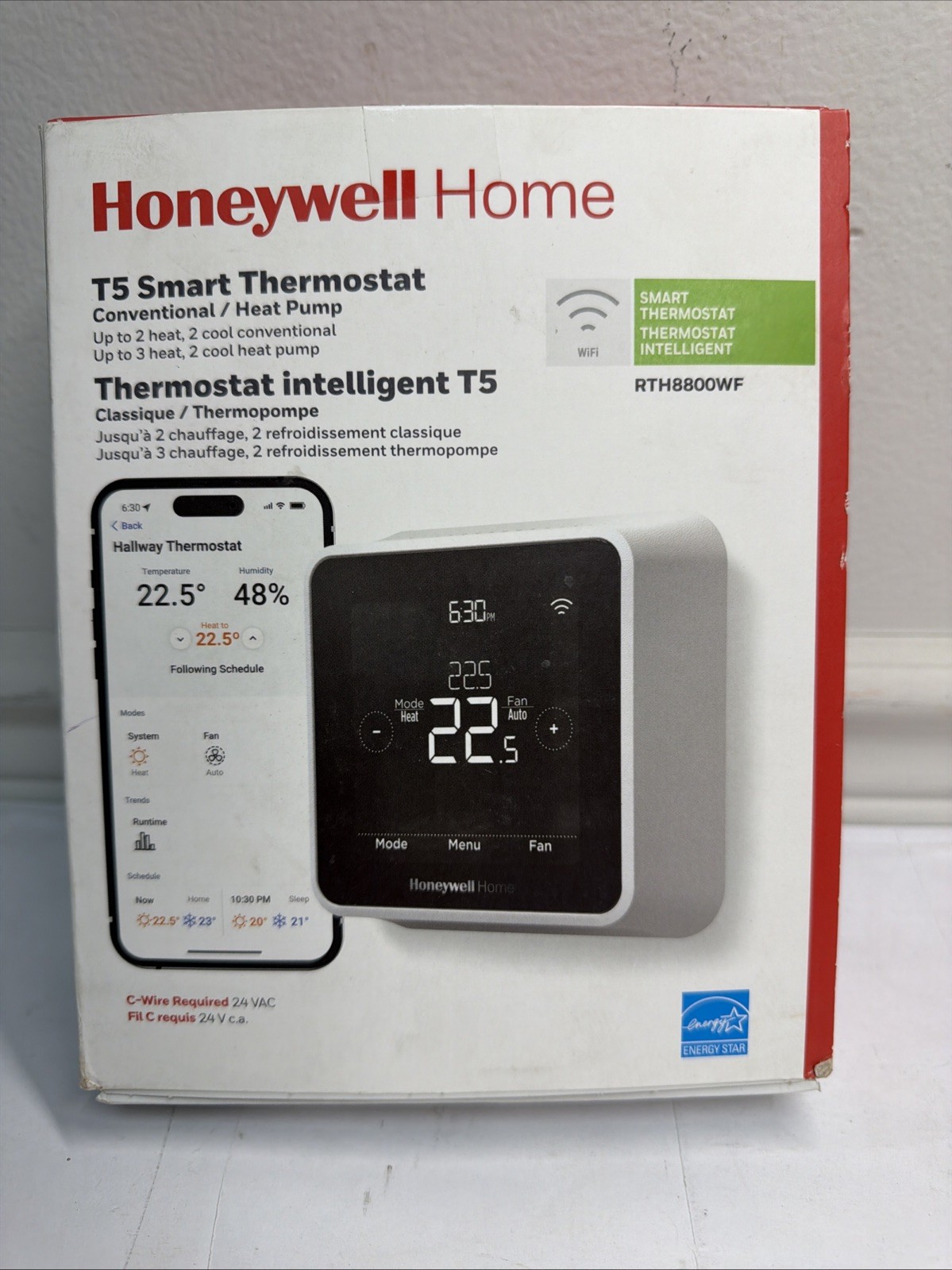 HONEYWELL HOME RTH8800WF T5 SMART WI-FI THERMOSTAT