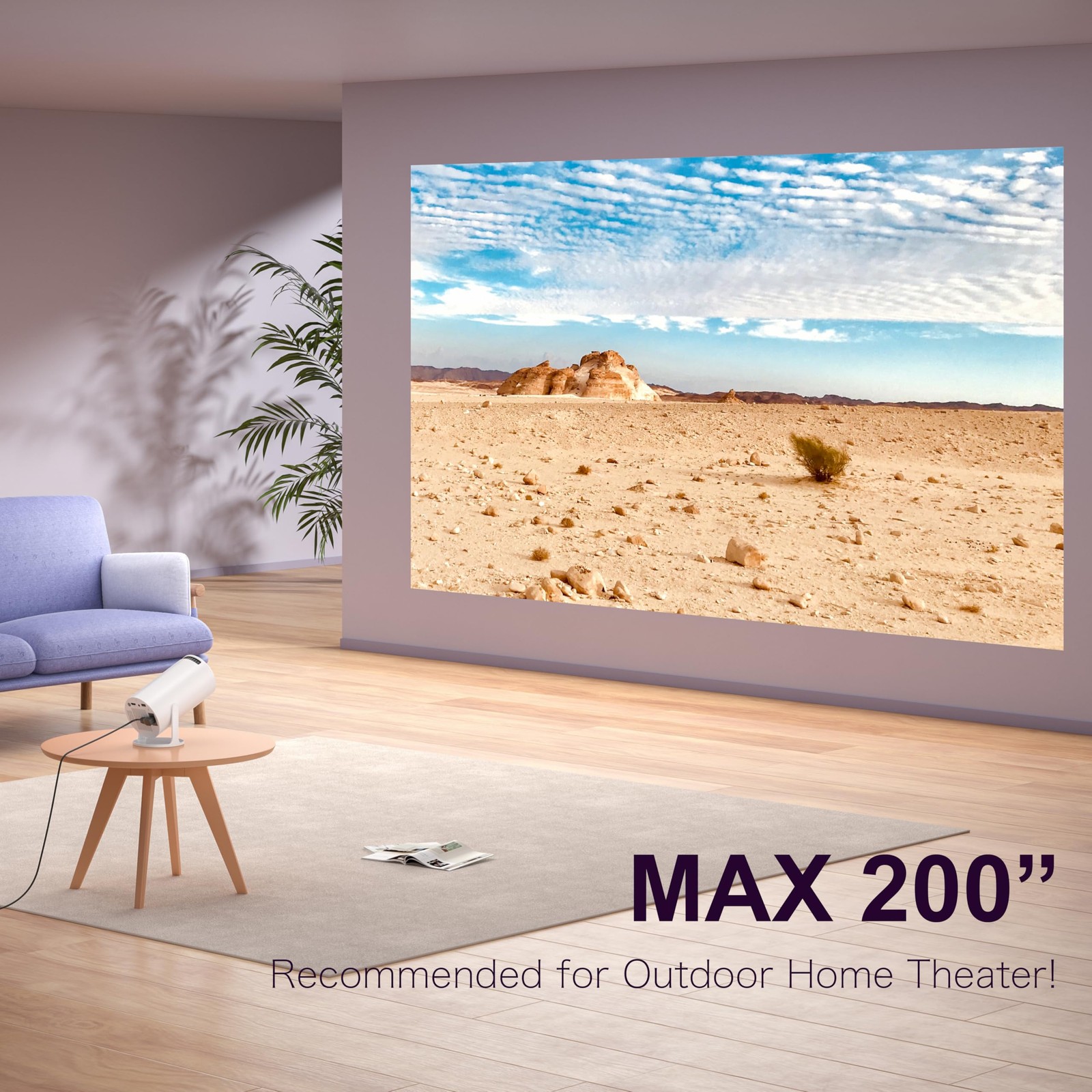 Mini Projector Portable Proyector 4K Support, Full HD 1080P Small Projector w...