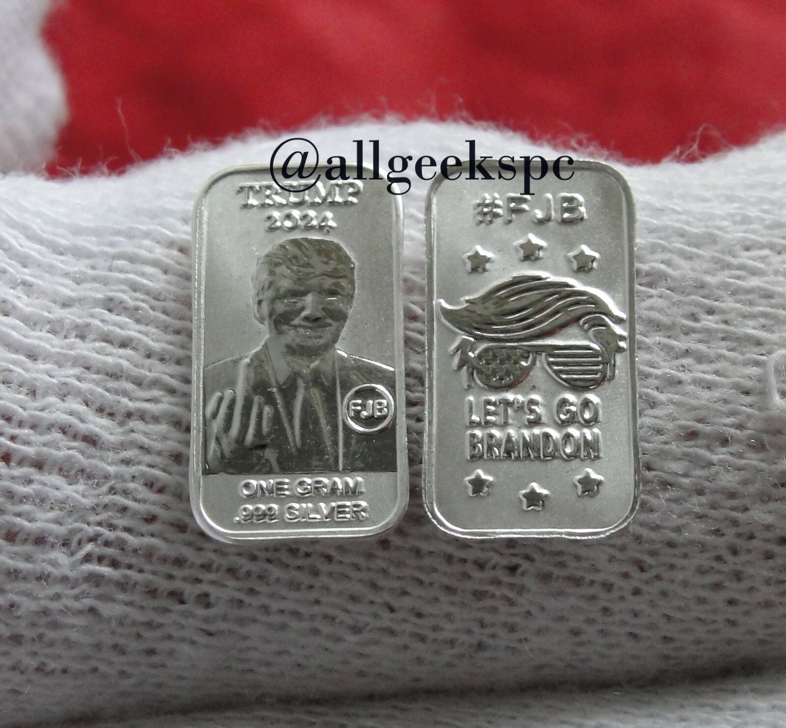 Qty of 1 - 1 gram .999 Pure Silver Bar Let's Go Brandon #FJB Trump 2024