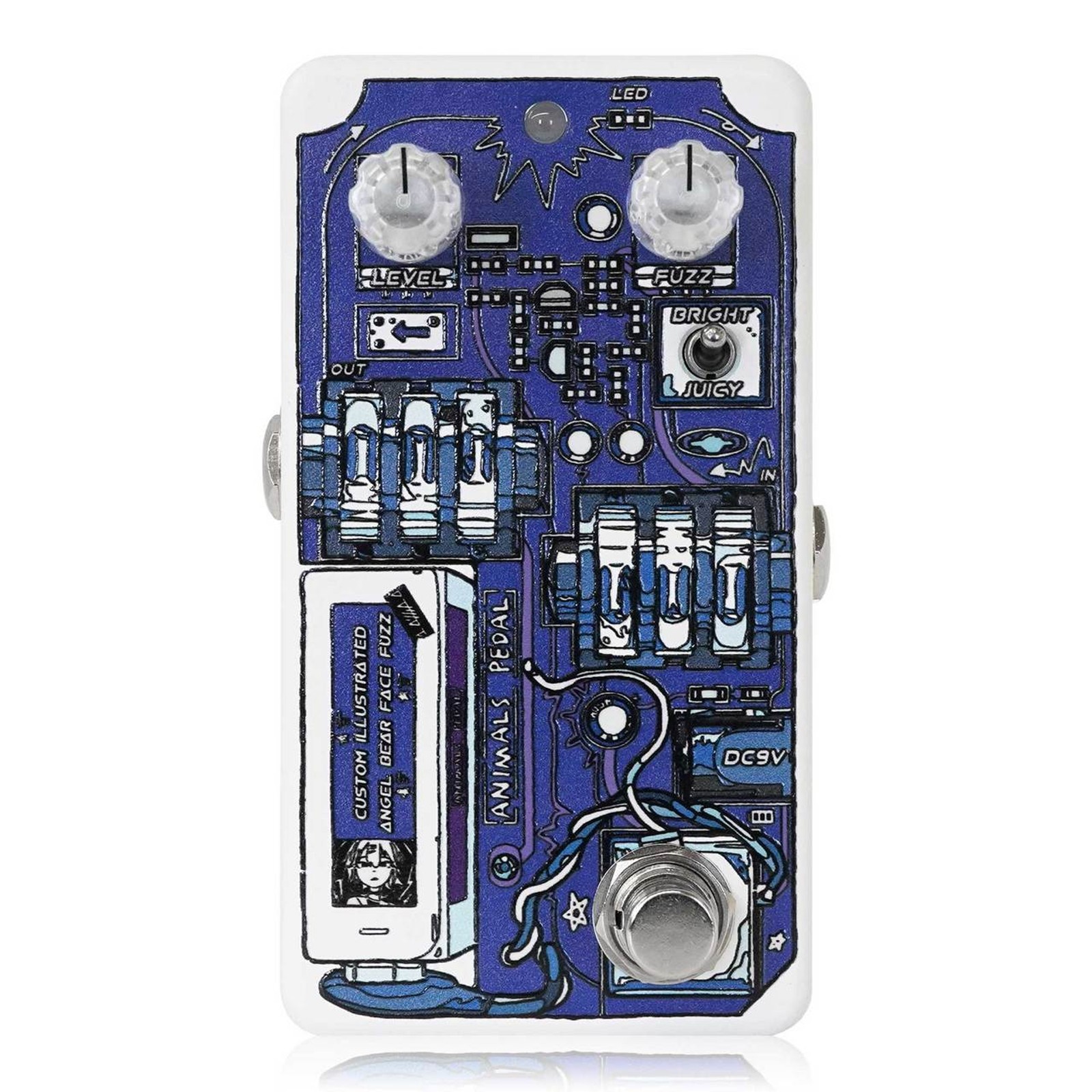 Animals Pedal Angel Bear Face Fuzz Guitar Effect Pedal Haru Akasaka Custom Art