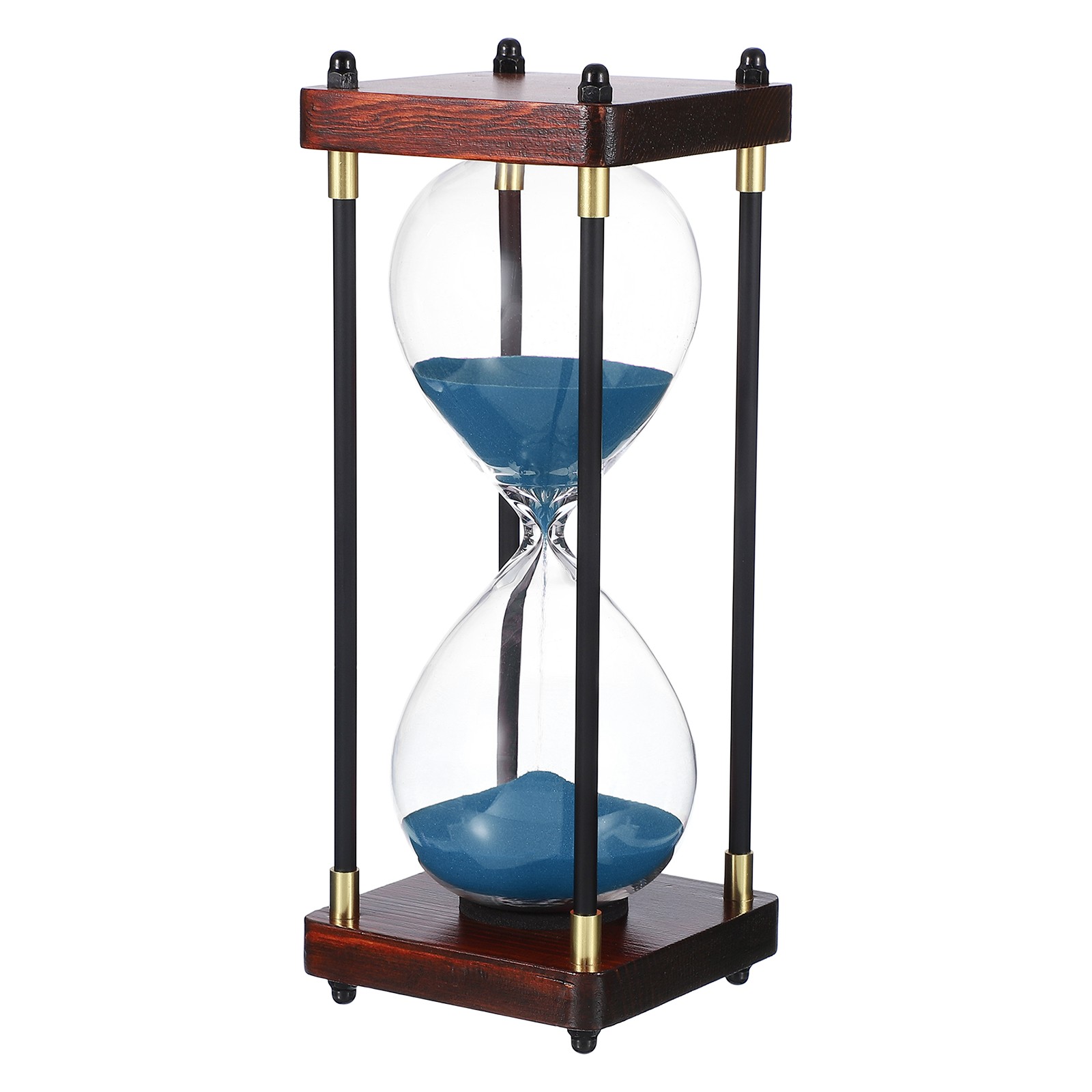 Large Decorative Sand Timer, 30 Min Modern Wooden Hour Glass, Cyan(Style 2)