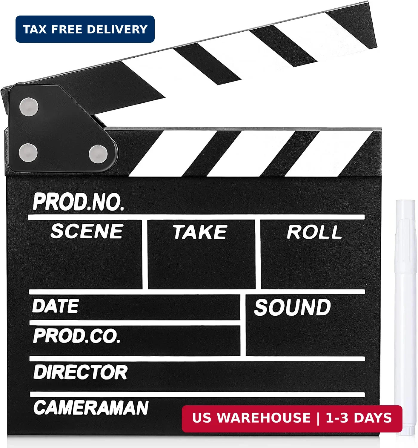 Movie Film Video Clapboard Director's Cut Action Scene Clapper Board,Movie Th...