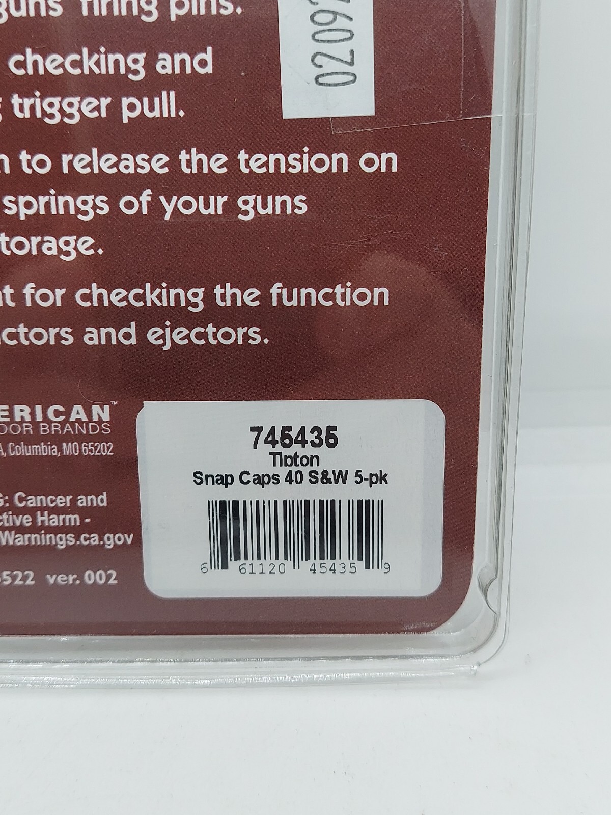 Tipton Snap Caps, Translucent Red, 40 S&W, 5-Pack 745435