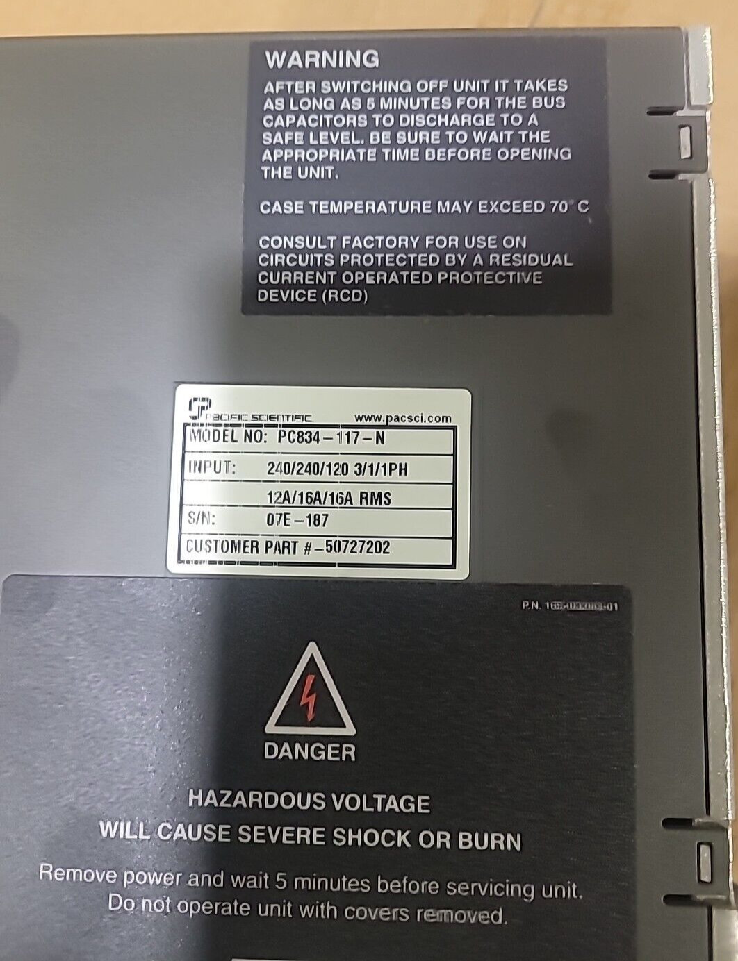Pacific Scientific - Model # PC834-117-N