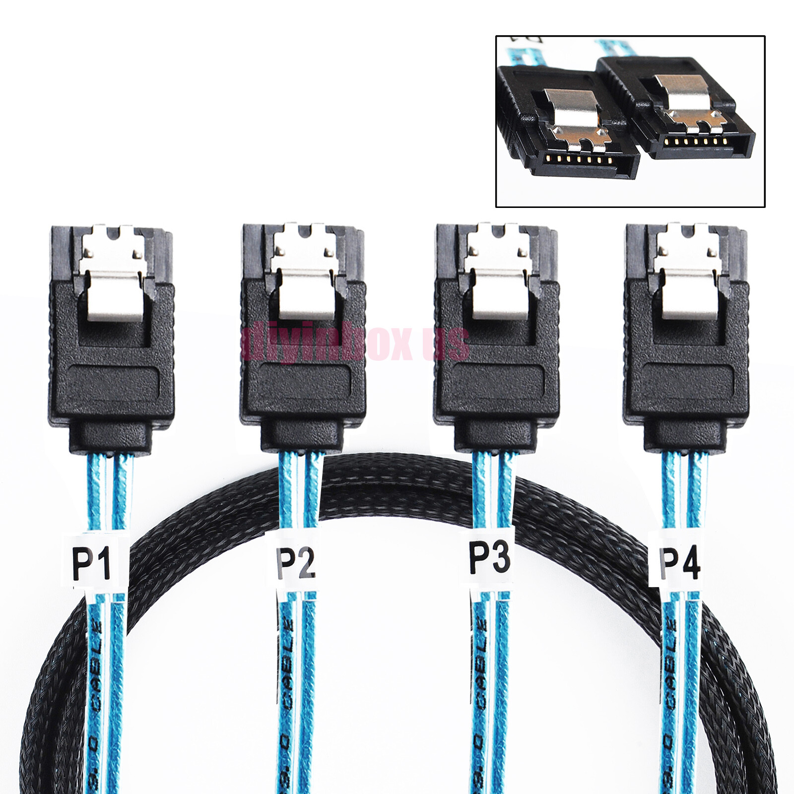 Internal SAS 4 SATA Host to 4 SATA 7pin Target Hard Disk 6Gbps Data Cable 50cm
