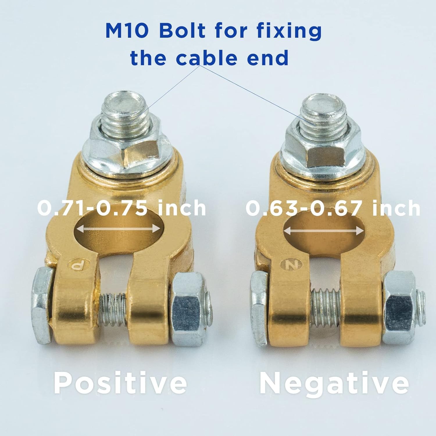 Heavy Duty Top Post Battery Terminal Connectors Car Truck Boat RV 1 Pair