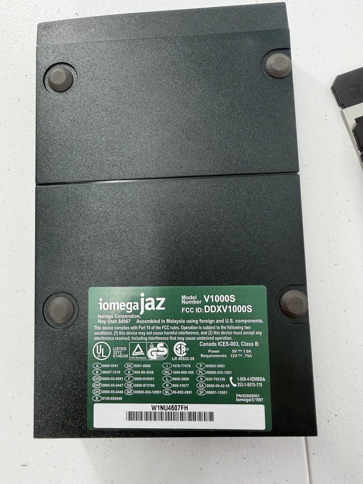 Lot Iomega Zip Disk 100 Jaz 1GB External Drive Unit Power Cord Cords Untested
