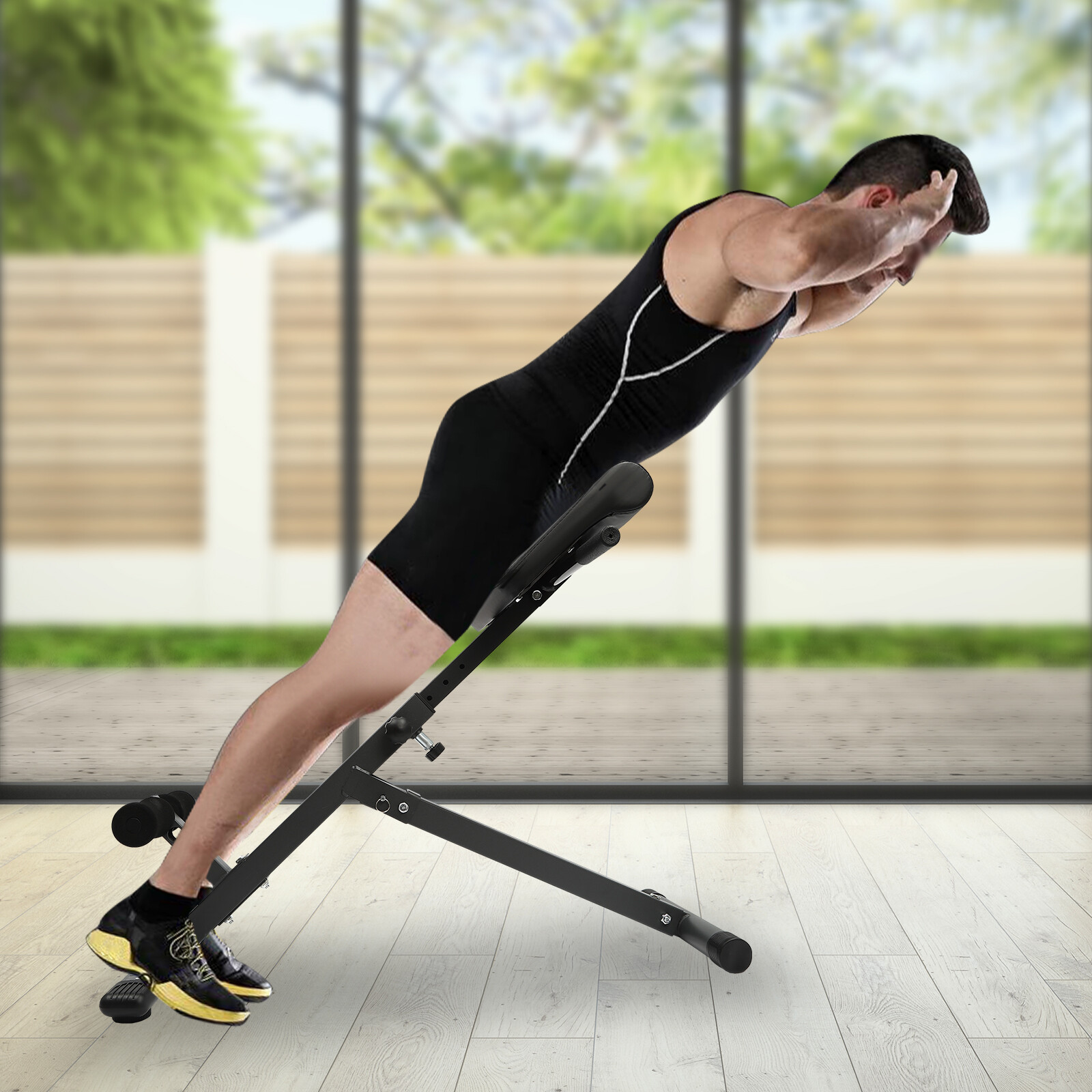 Roman Chair Multi-function Bench Back Extension Ab Chair w/ Adjustable Height