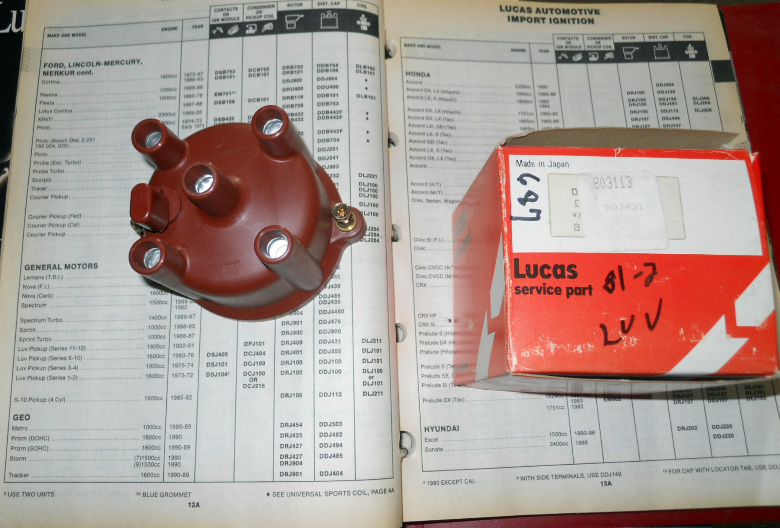 Lucas Distributor Cap DDJ431.  1981-1982 Chevrolet LUV --->