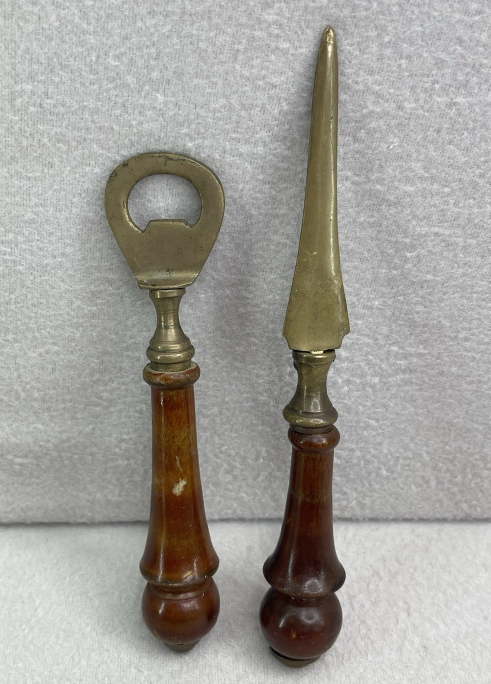 VTG Brass & Wood Desk Accessory Set Nautical Maritime Gentleman’s Gift