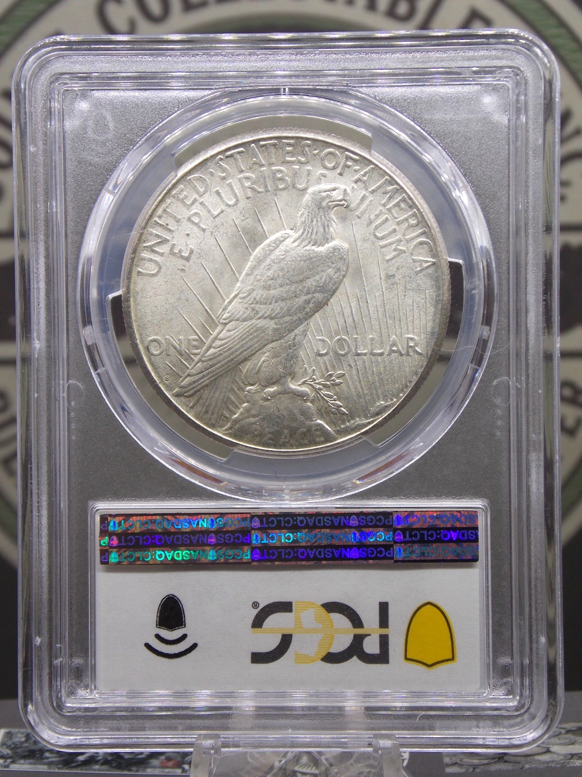 1922 "S" Peace SILVER Dollar $1 PCGS MS63 #305 Uncirculated BU Unc ECC&C, Inc.