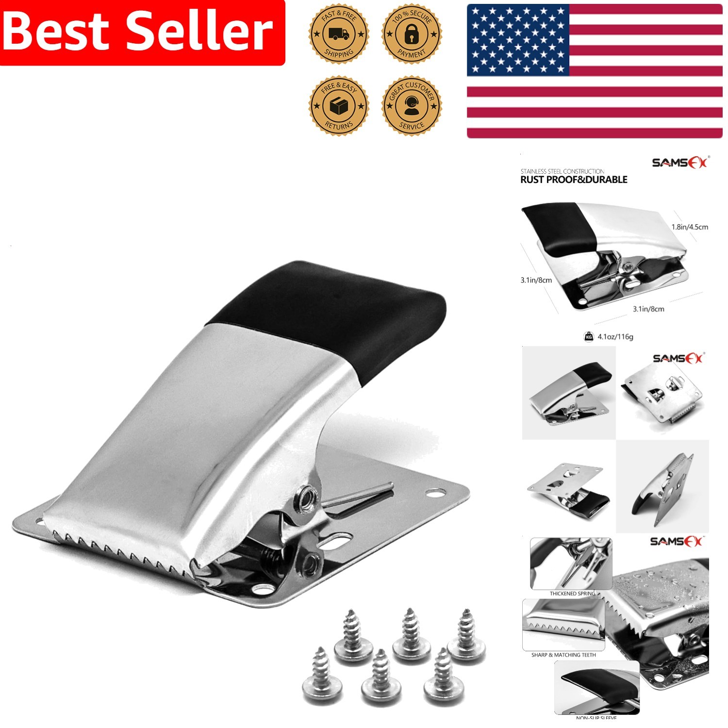 Fish Fillet Clamp heavy-duty stainless steel deep-jaw scaling board tool device