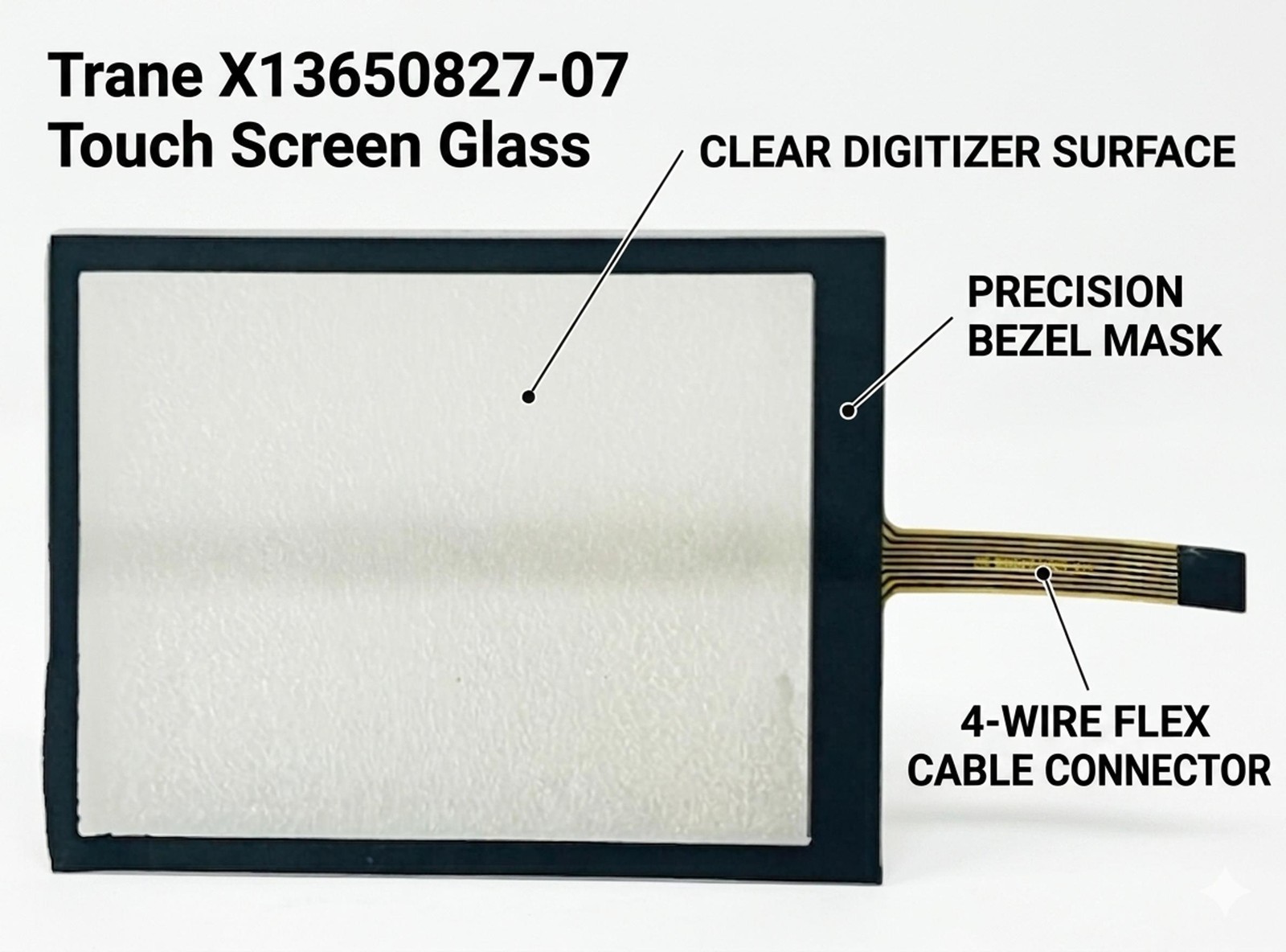 Trane X13650827-07 Touch Screen Glass Digitizer Replacement HVAC Controller RH