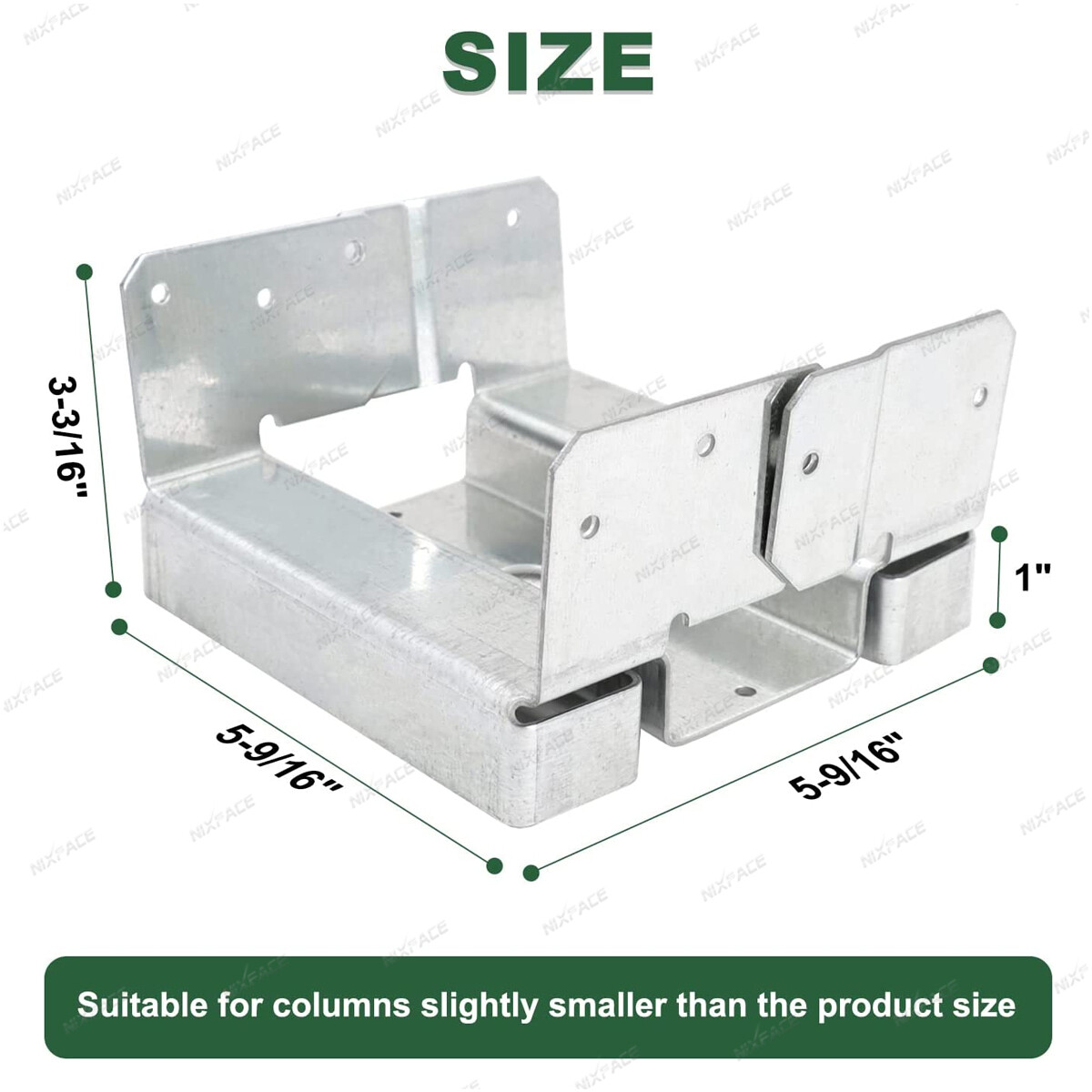 6 packs Adjustable Post Base ABA66Z ZMAX kit for Porch Railings, Mailbox Posts