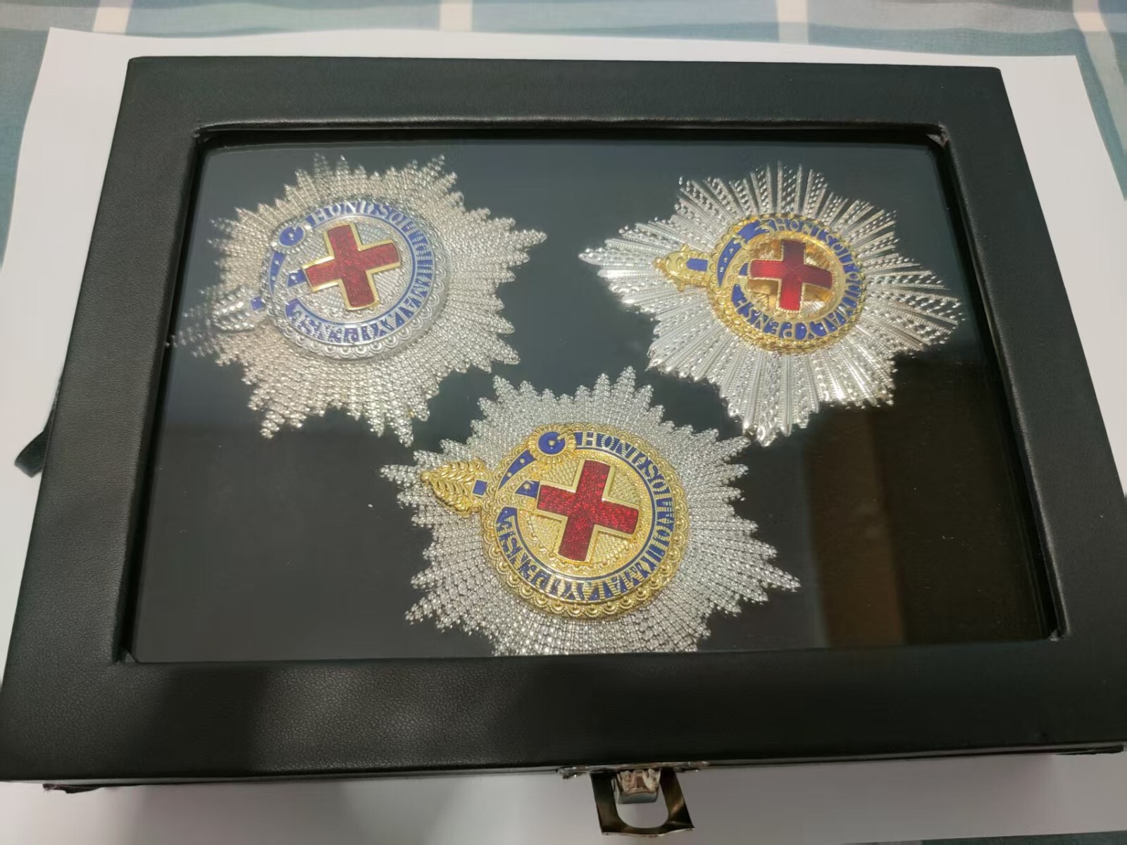 1 set 3 pcs The Most Noble Order of the Garter  UK Badge Repro W Box