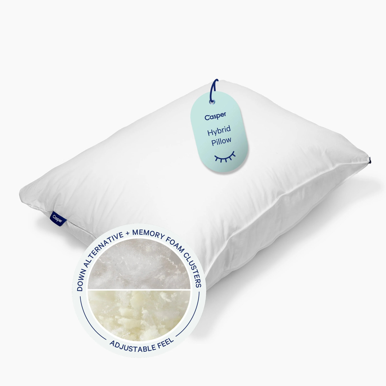 Essential Adjustable Hybrid Pillow, Medium Support, Breathable Cott