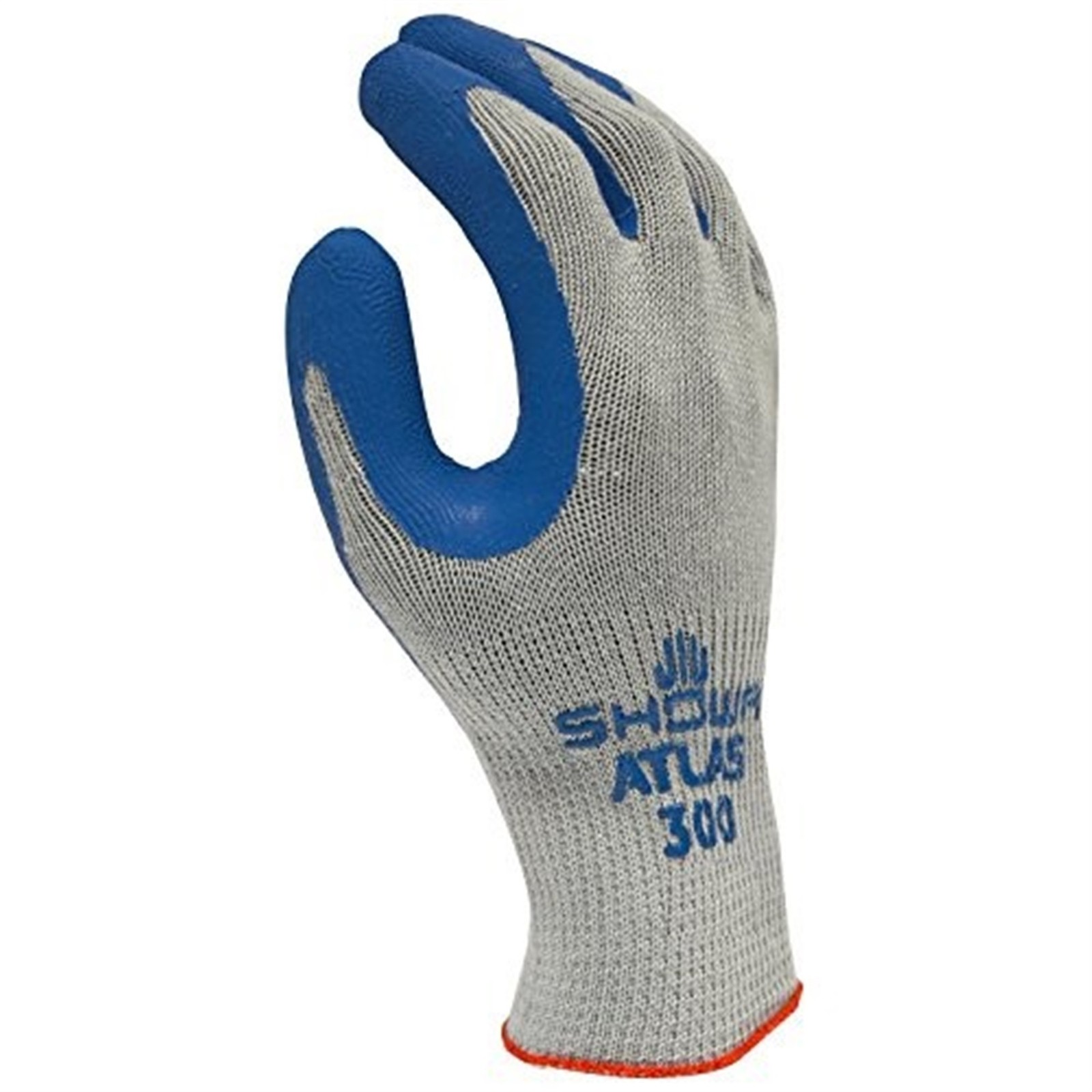 Showa Atlas Latex Coated General Work Glove, Grey/Blue, Size XL