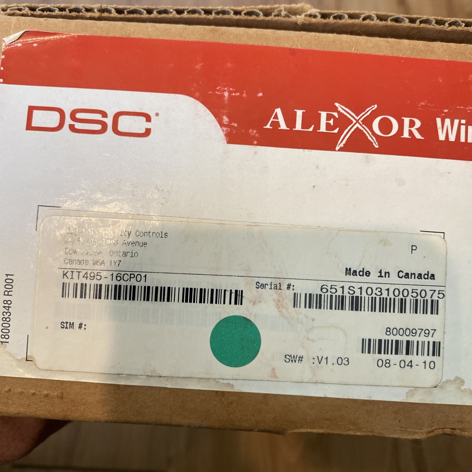 DSC KIT496-16CP01 Digital Security Kit Alexor Wireless Panel, WT5500 LCD NEW NIB
