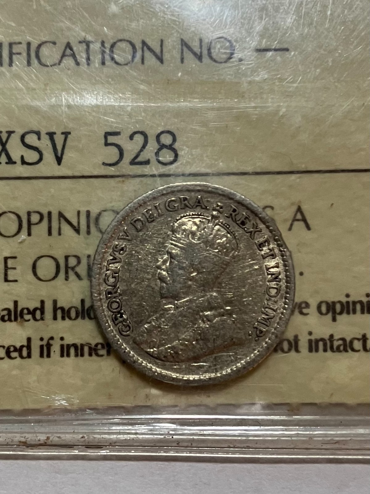 1914 Canada Silver 5 Cents - ICCS F-15