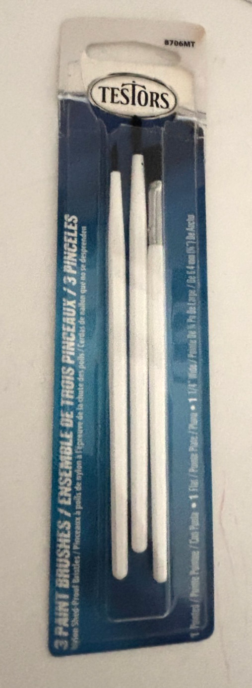 LOT 3 New TESTORS #8706MT Paint BRUSHES CRAFT Nylon Shed Proof FLAT POINTED WIDE