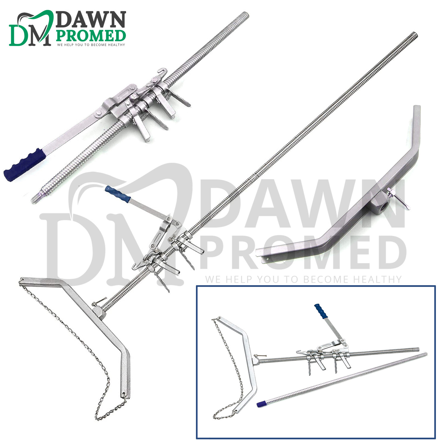 7 Pcs Calf Puller OB Handle & OB Chains Cattle Birthing Delivery Complete Set