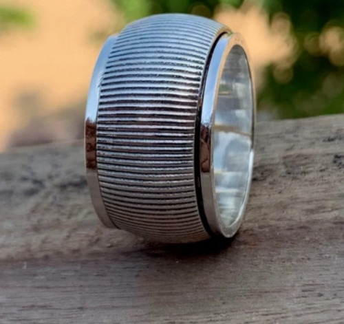 New Design Solid 925 Sterling Silver Band Ring Spinner Handmade Ring All Size