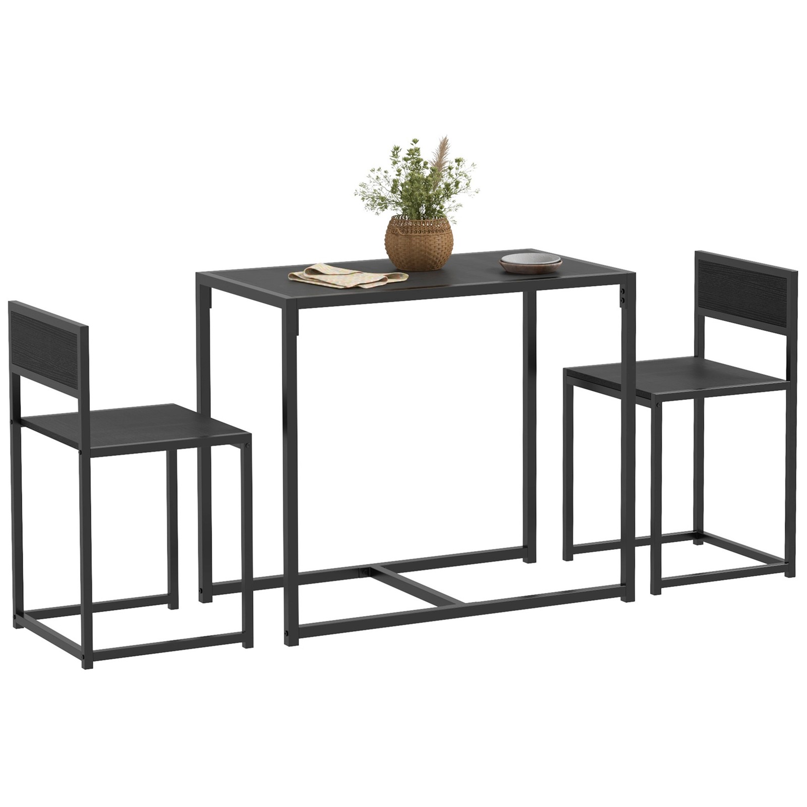 3-Piece Industrial Dining Table Set for 2, Kitchen Table