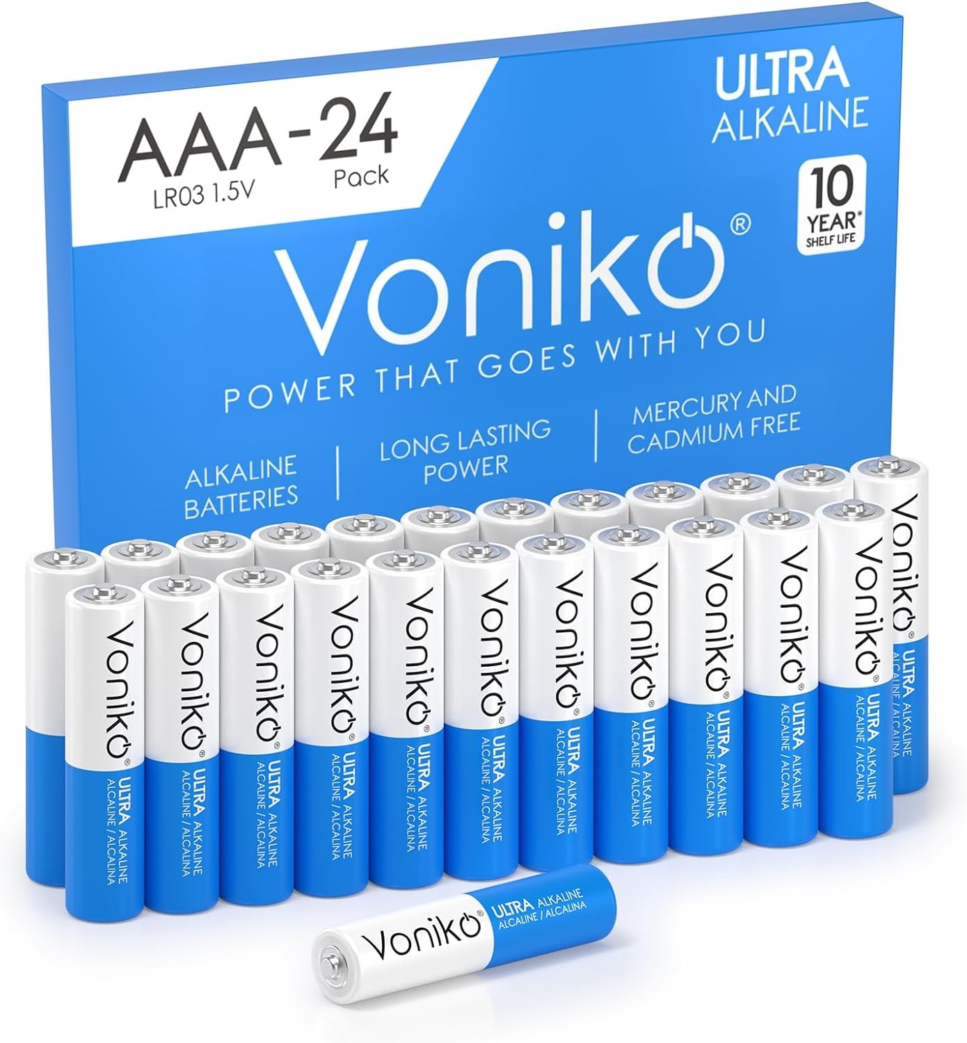 Voniko Ultra AAA Batteries 24 Pack - Alkaline Triple A 24 Count (Pack of 1)
