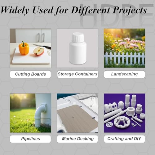 HDPE Board White HDPE Plastic Sheet 12'' x 16'' x 1/2'' (12mm Thick) High