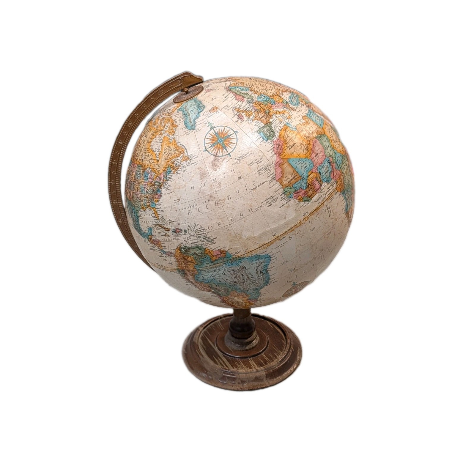 Vintage Replogle 12” World Classic Series Globe Raised Relief Mid-century Map