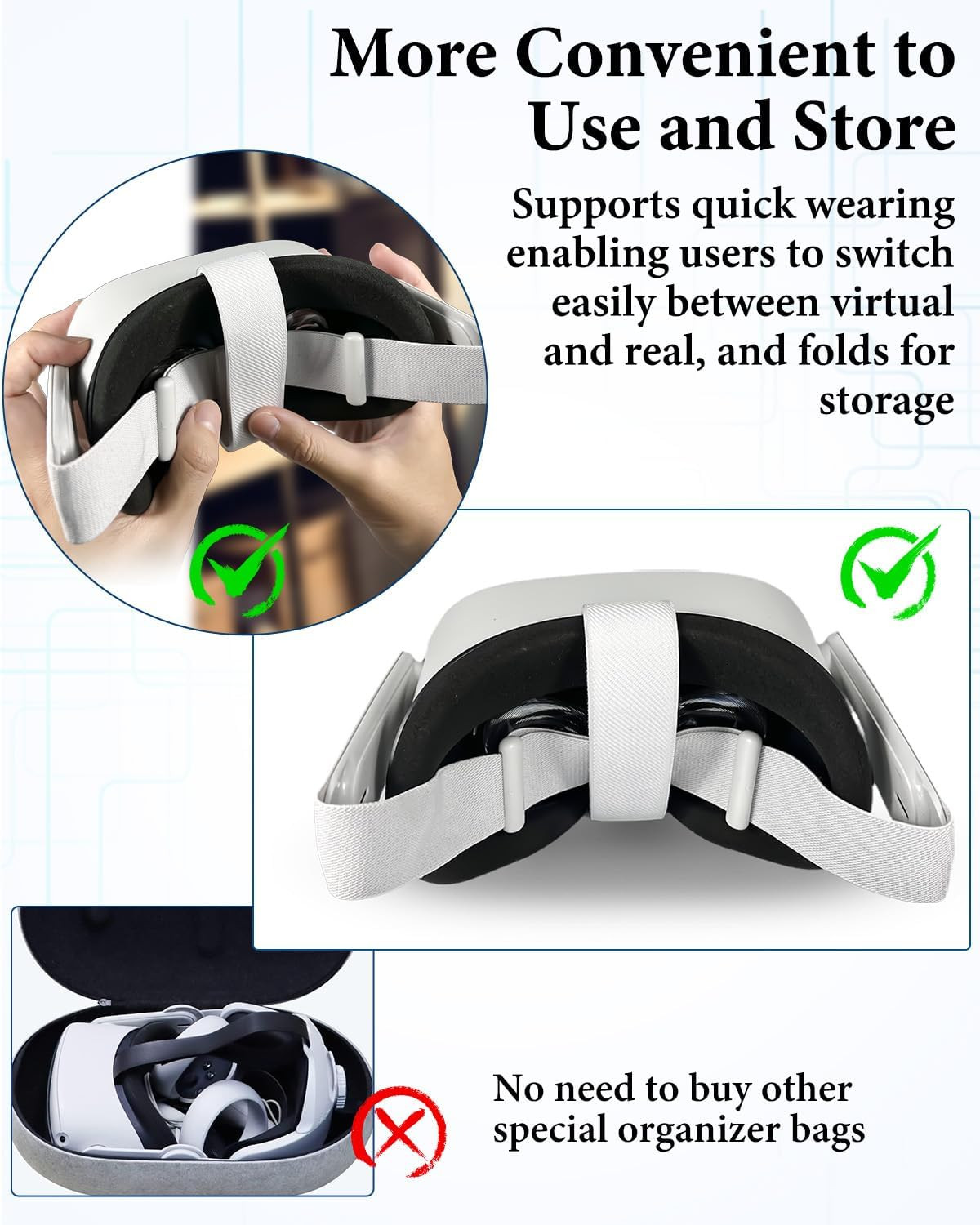 Replacement Head Strap for Quest 2 VR Headset Accessories Lightweight Adjustable