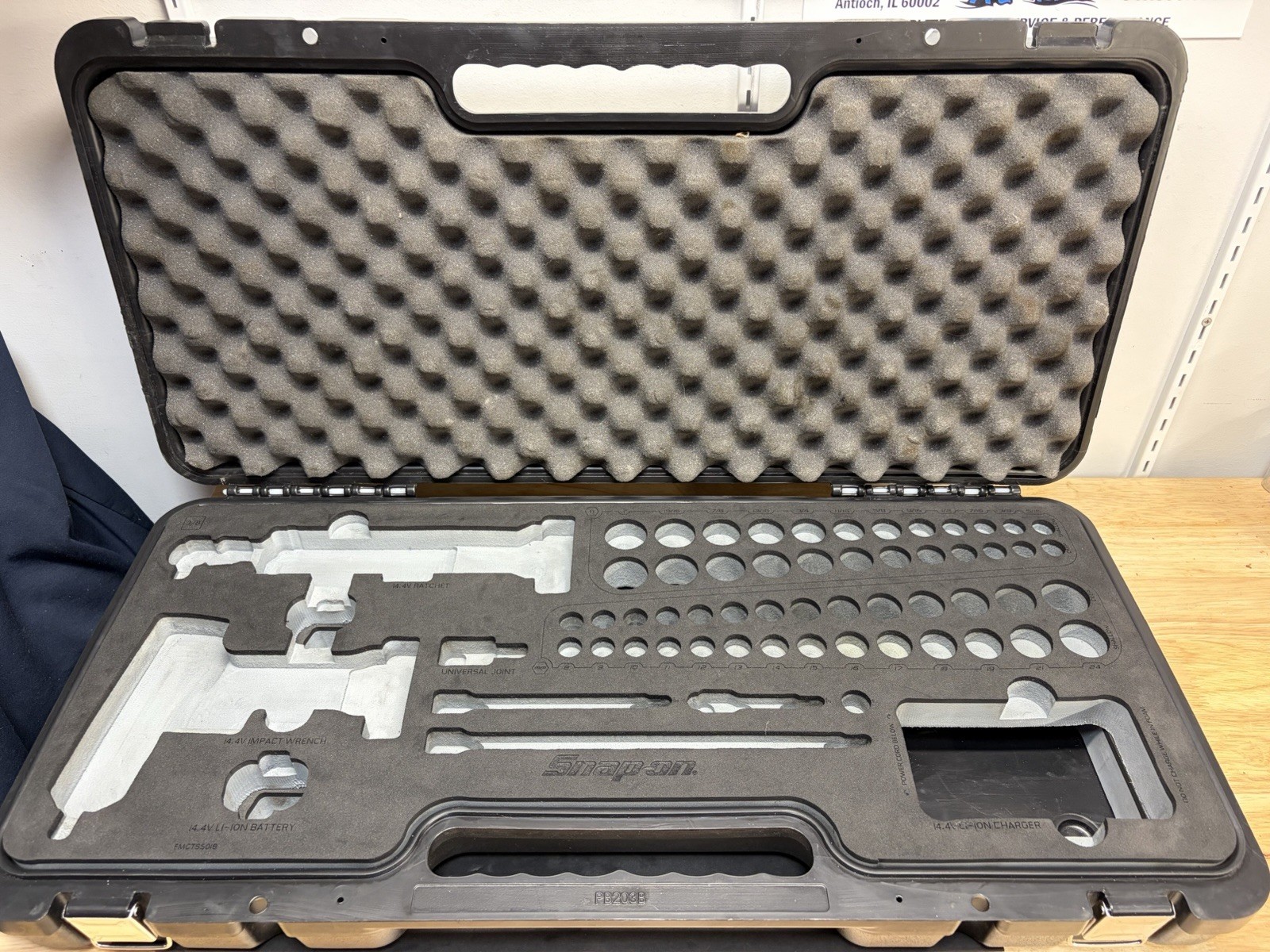 Snap-On GREY To Go Kit CASE & FOAM ONLY 62pc for Cordless 14.4v Impact Sockets