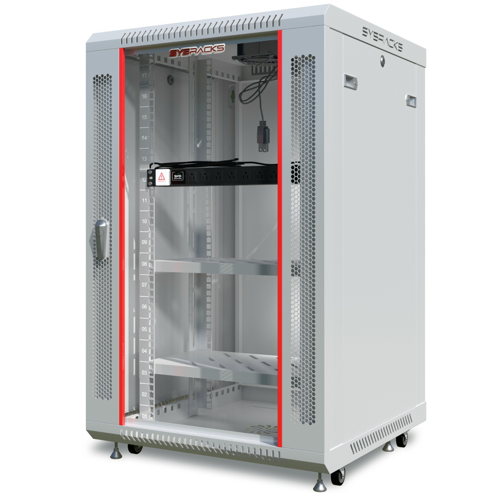 18U Wall Mount Server Rack Data Enclosure Network Cabinet GRAY IT 24" Depth