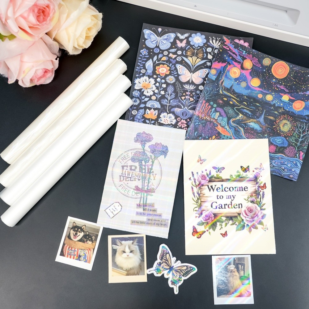 BOPP Holographic Precoated Film 22x500cm Waterproof Thermal Laminating Film Roll