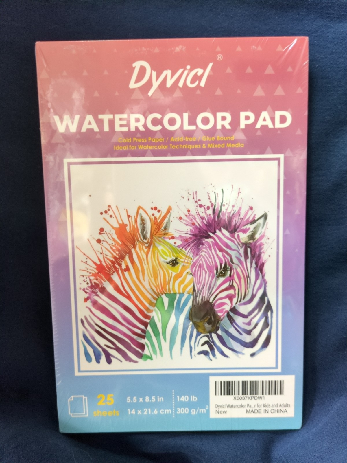 Dyvicl Watercolor Pad 25 Sheets 5.5 x 8.5 in 140 lb Cold Press Acid-Free White