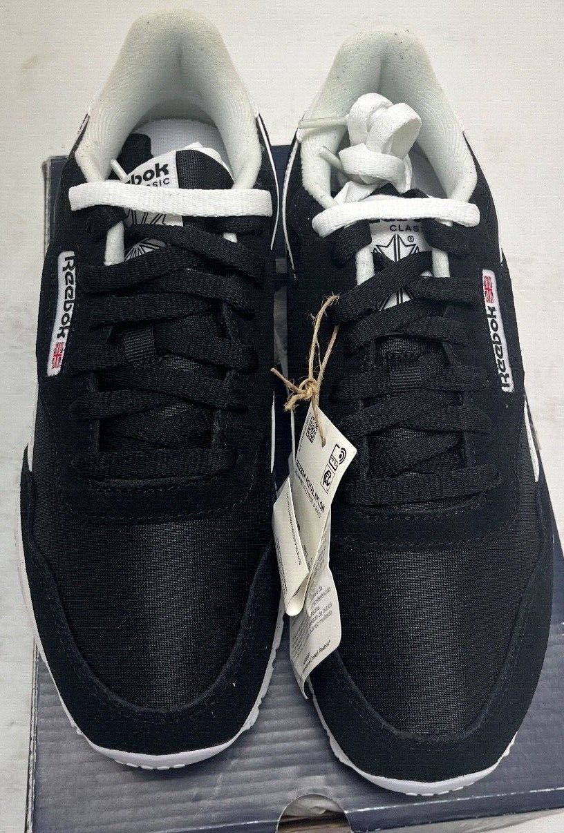 Reebok Mens Royal Nylon Black / White Classic Shoe BD1553 NWD FREE Shipping