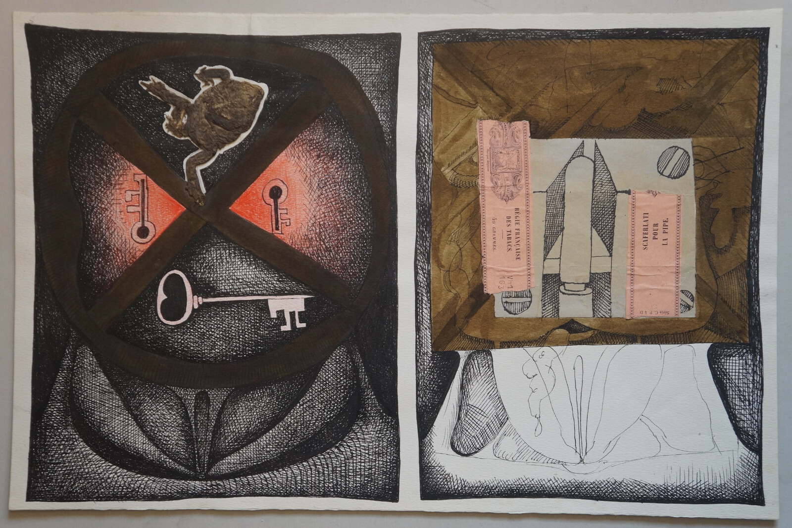 Mixed Technique Composition by Claude Lagouche (1943-2020)