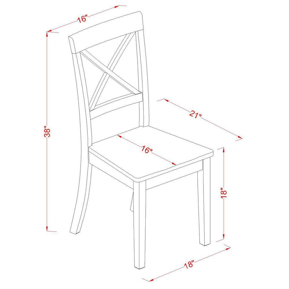 Boston X-Back Kitchen chair with Wood Seat, Set of 2