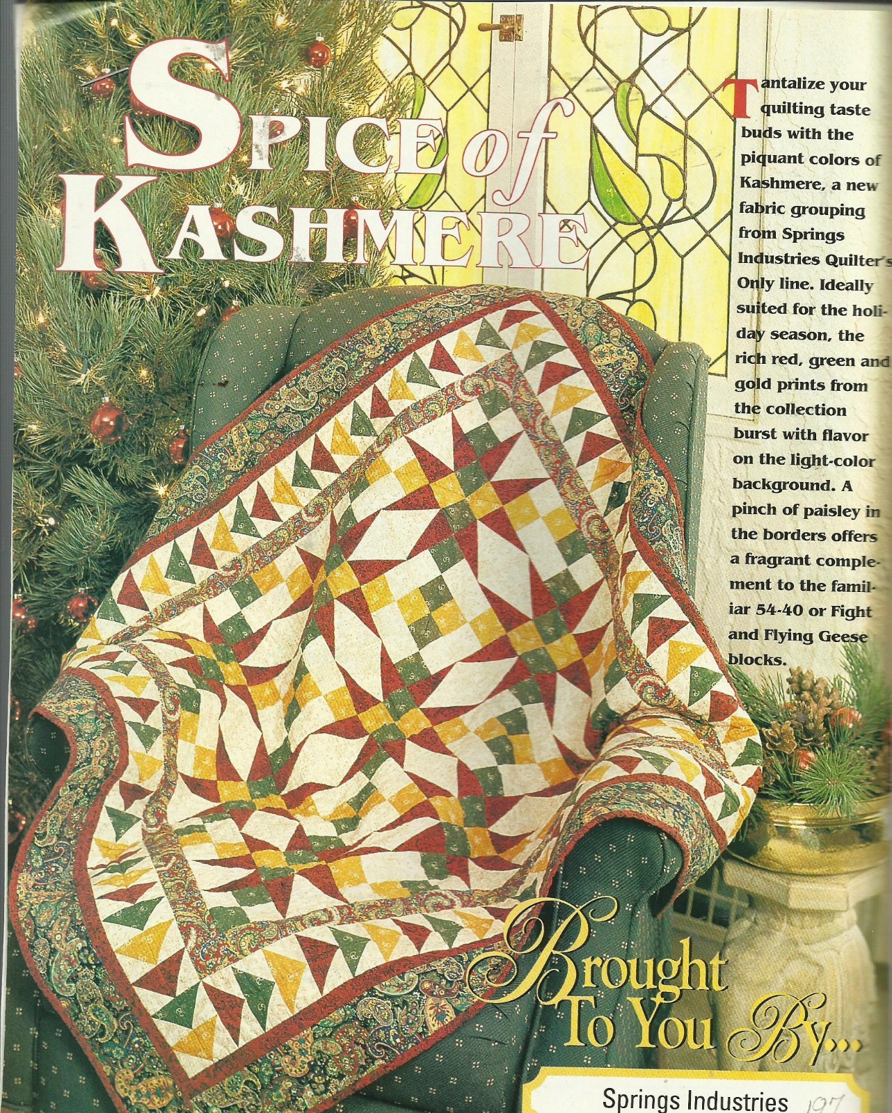 E0016  SPICE OF KASHMERE   QUILT PATTERN/INSTRUCTIONS