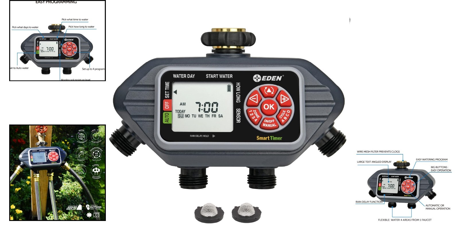 Eden 93413 Programmable Digital Water Timer 4 Zone