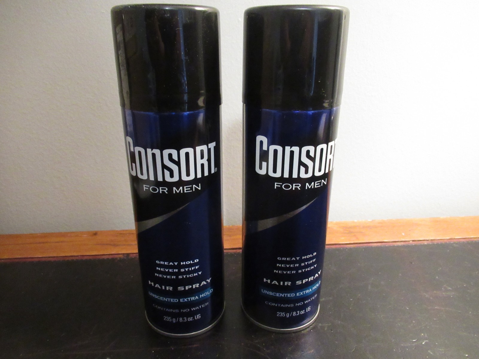 2 Consort Hairspray for Men 8.3 oz Cans Unscented Extra Hold Free USA Shipping